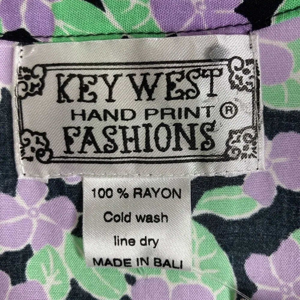 Key West Hand Print Fashions L Tank Top Violets Floral Purple Hawaii NWT VTG - Picture 7 of 10